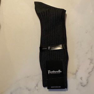 NEW pantherella #5614 dark grey cotton fine english mens socks